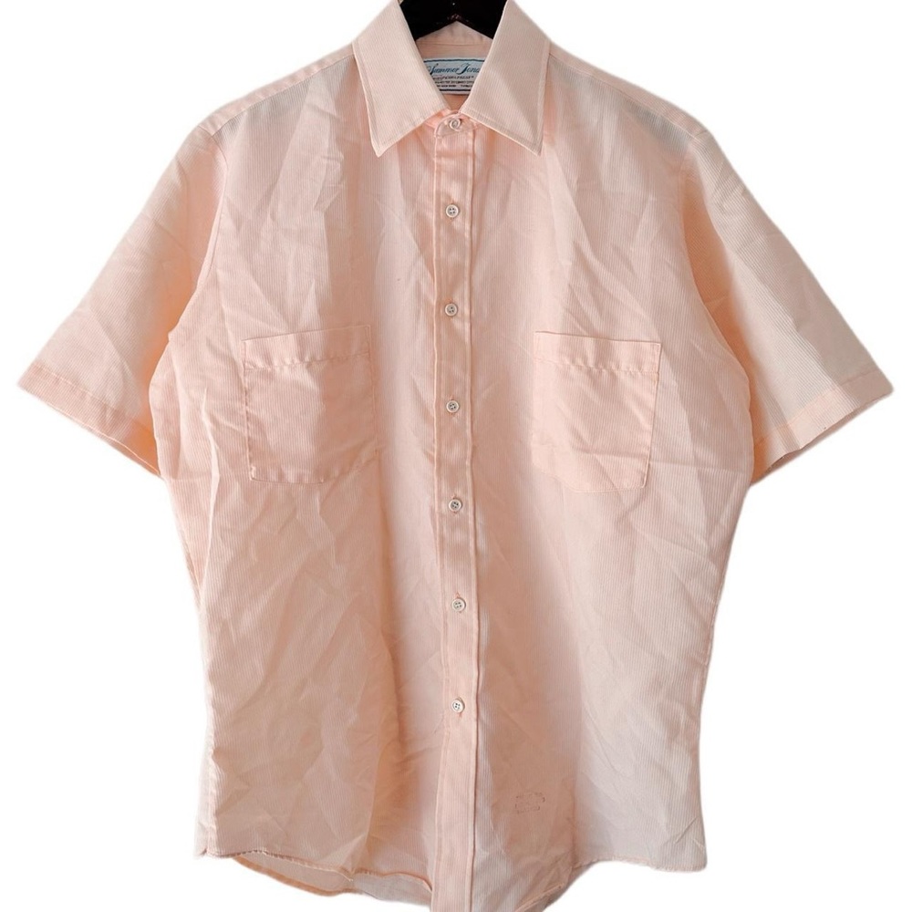 1970s 70s 80s Vintage Sears Summer Jones Perma-Prest Pocket Short Sleeve Shirt